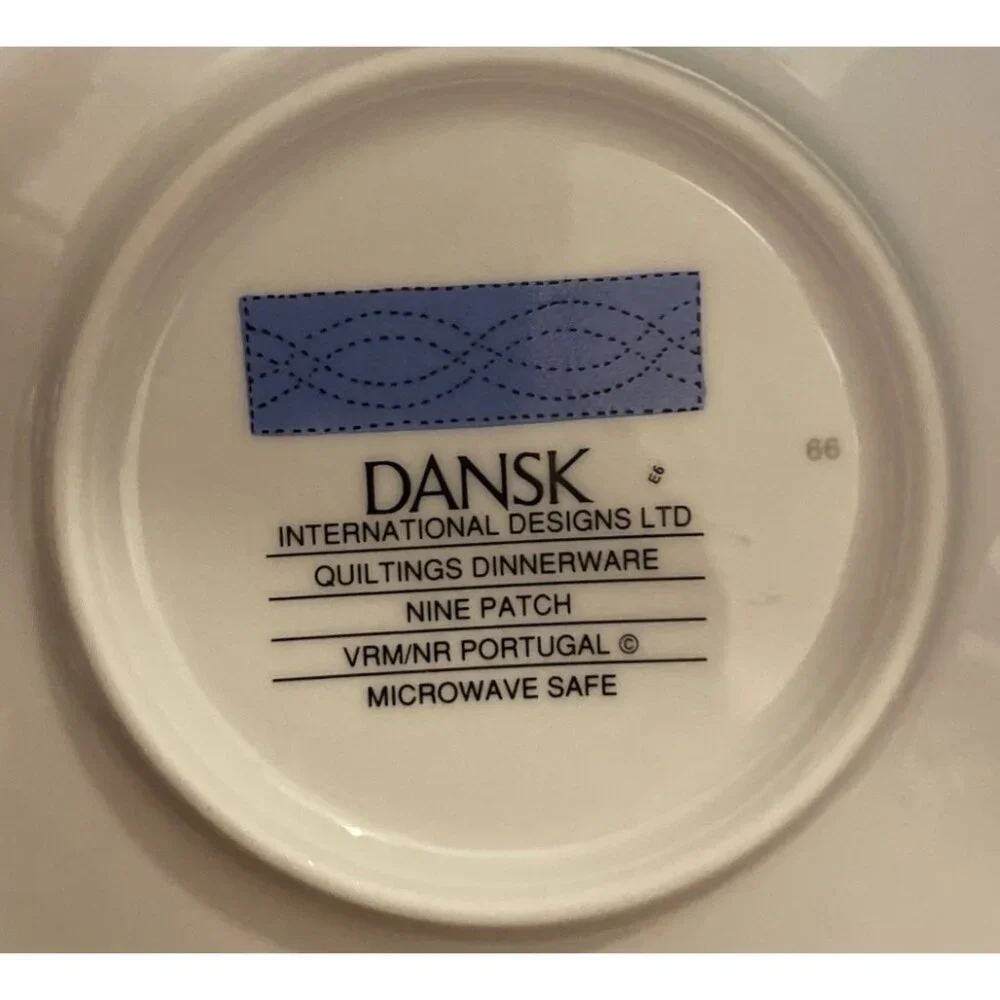 Dansk Nine‎ Patch Quiltings Dinnerware Teacup Saucer Portugal Vintage